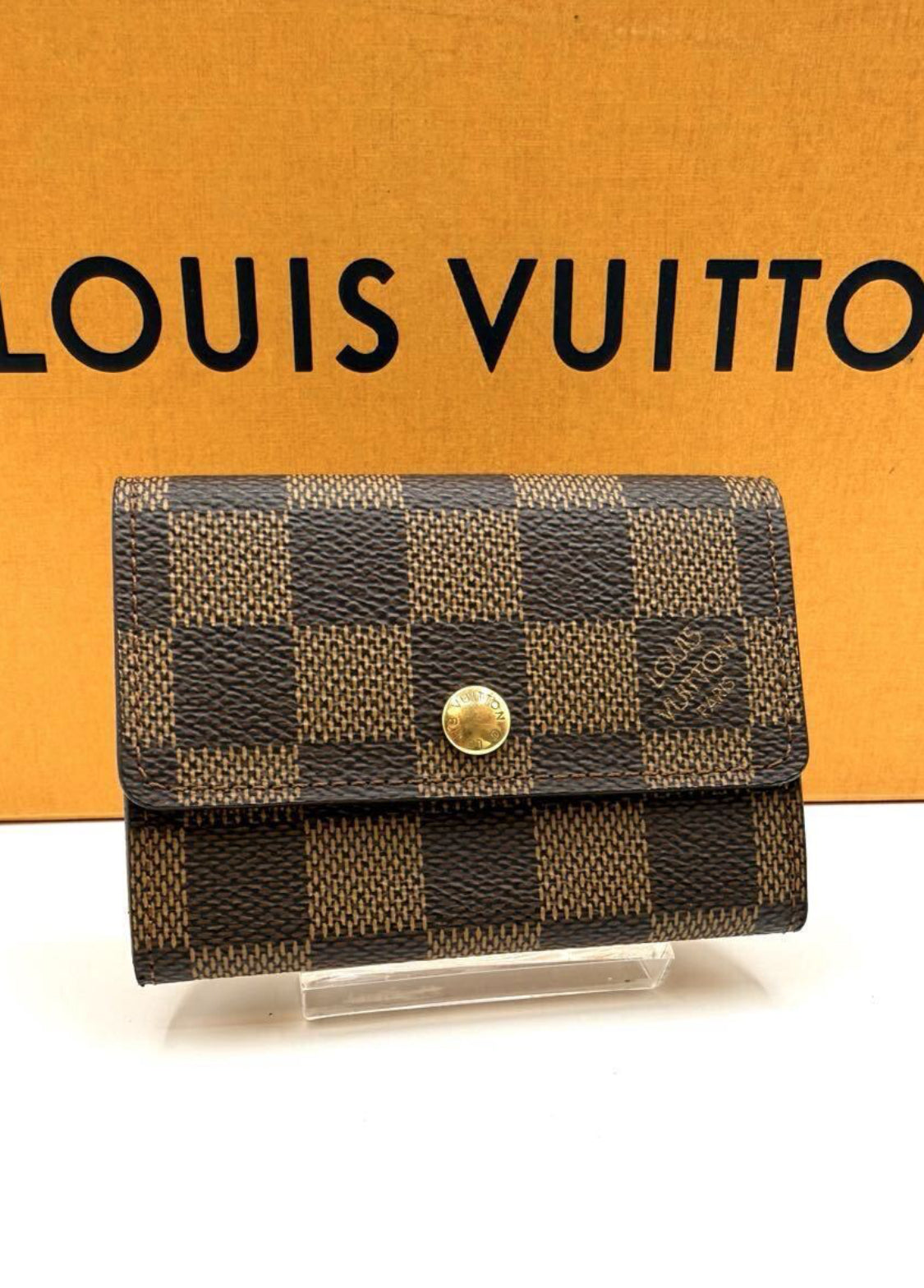 LOUIS VUITTON Damier Portemonnaie Plat Coin Case/ Wallet