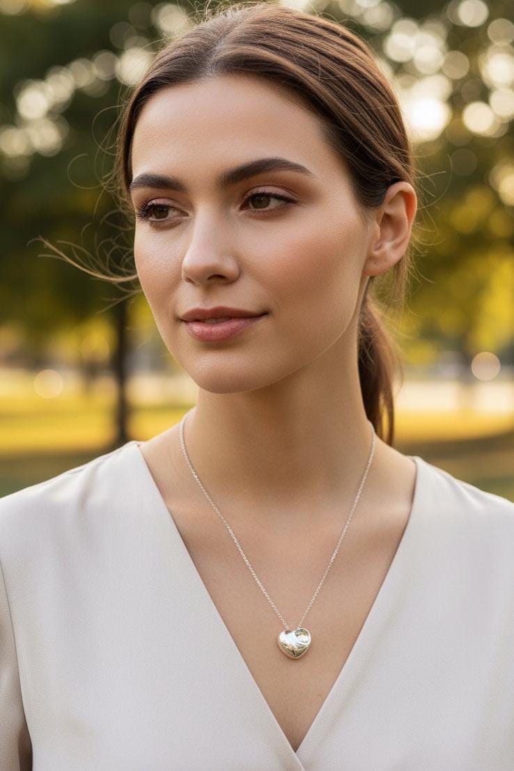 Authentic Tiffany & Co Folded Heart Necklace ( Great Gift )