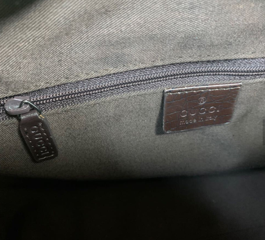 GUCCI Vintage GG Canvas Mini Web Boston Bag