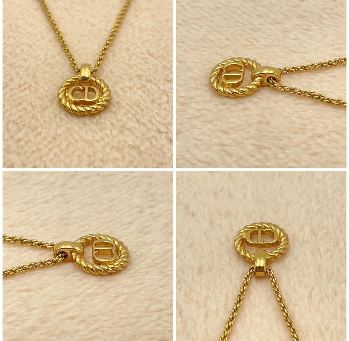 Authentjc Christian Dior Twist Circle CD Necklace  W/Box Vintage