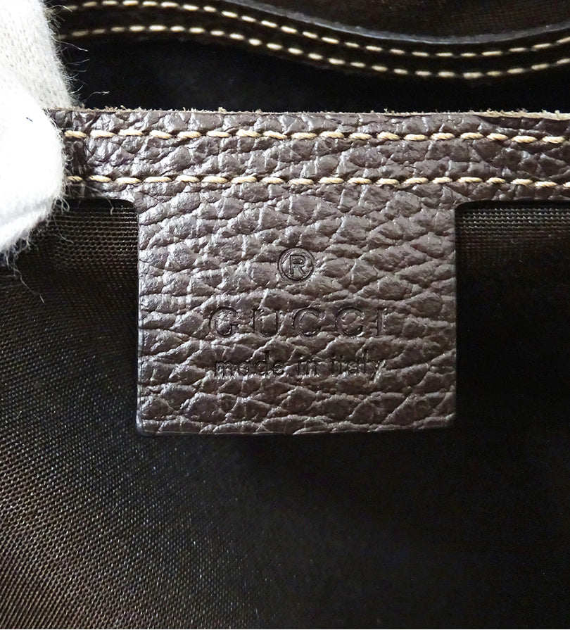 GUCCI Crystal Monogram Medium Abbey Shoulder Bag Dark Brown