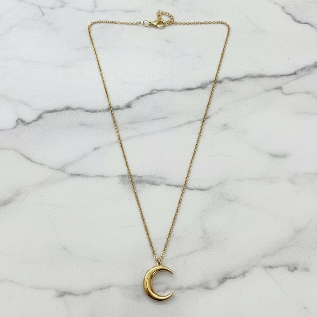 Authentic Christian Dior C Logo Gold Pendant Necklace
