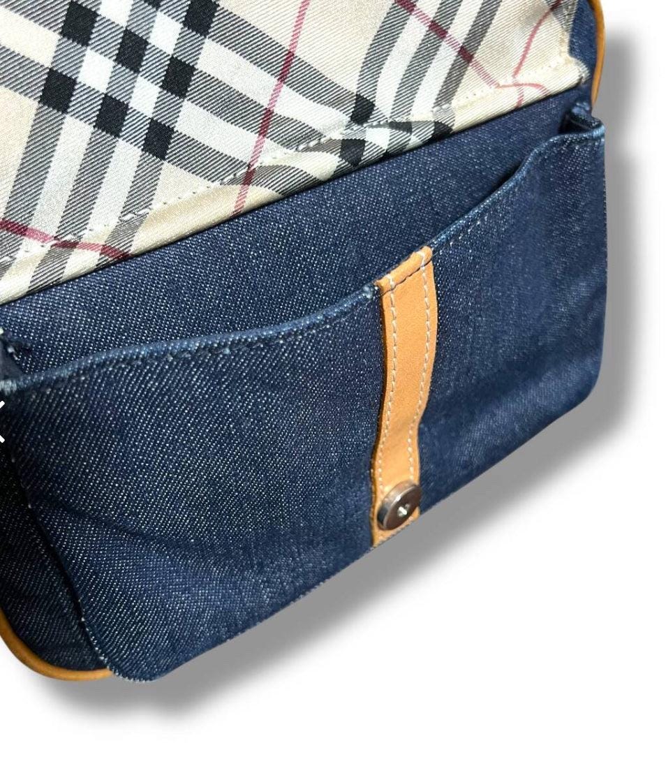 Authentic BURBERRY Blue Label Denim Messenger Bag Vintage