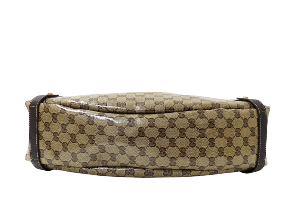 GUCCI Crystal Monogram Medium Abbey Shoulder Bag Dark Brown