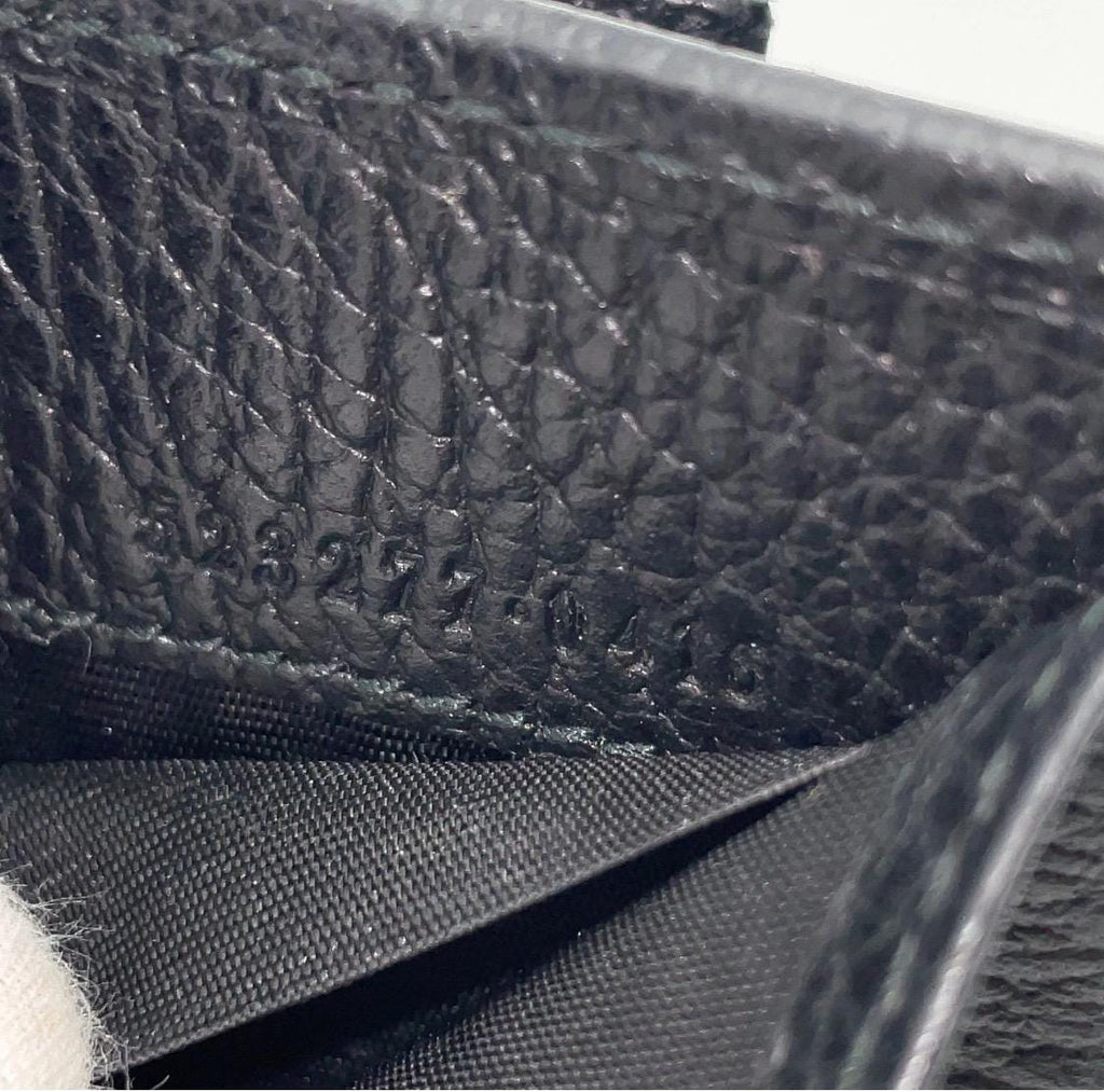 Authentic Gucci GG Logo Marmont Black Leather Compact Wallet W / box Vintage