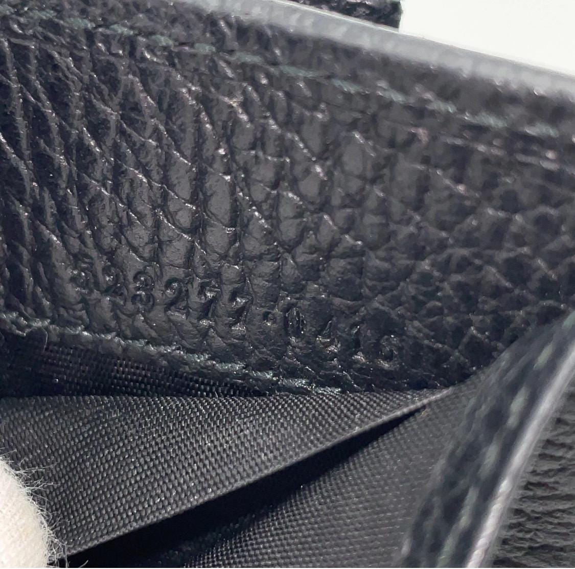 Authentic Gucci GG Logo Marmont Black Leather Compact Wallet W / box Vintage