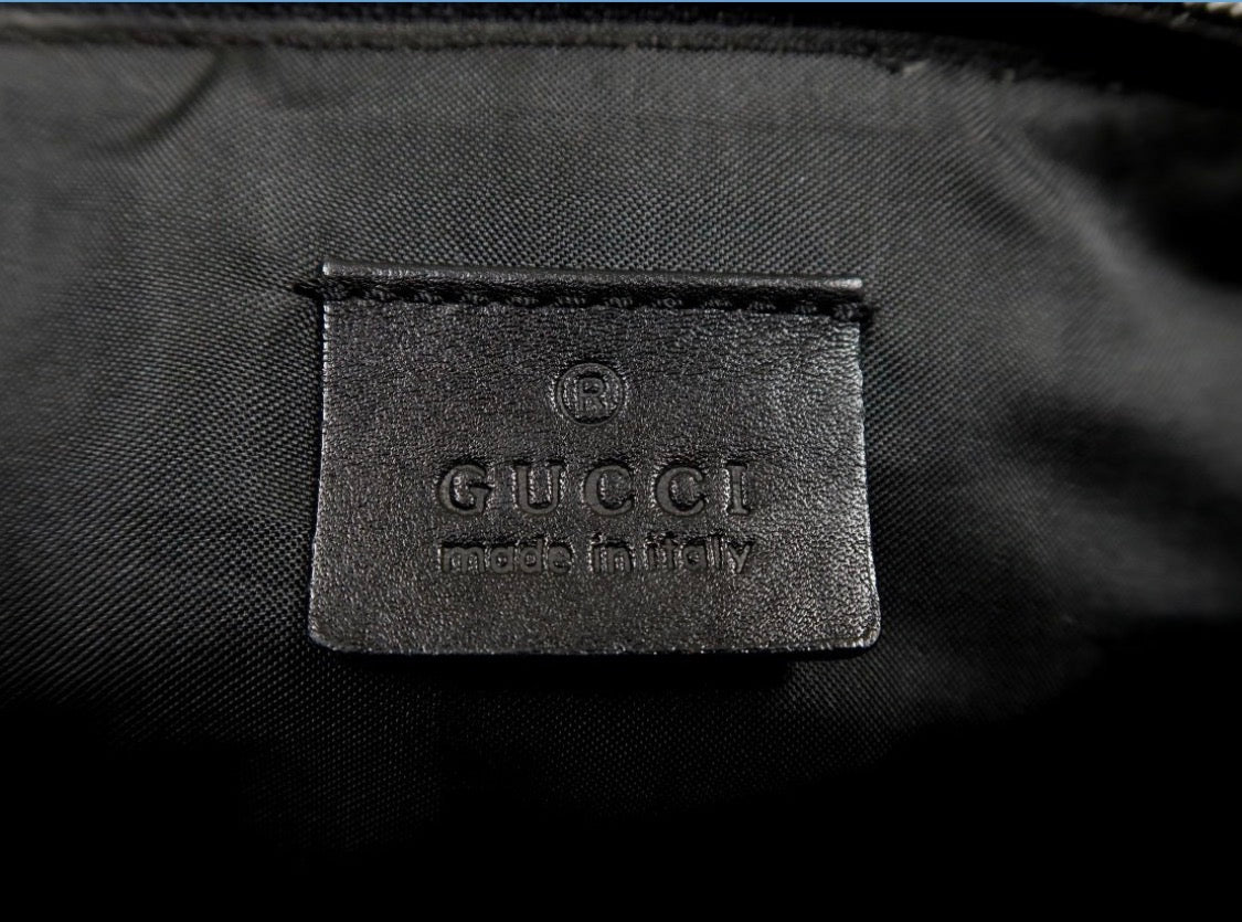 Gucci Black Nylon Boat Pochette Handbag
