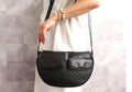 Gucci Vintage Black GG Monogram Canvas Leather Crescent Shoulder Bag