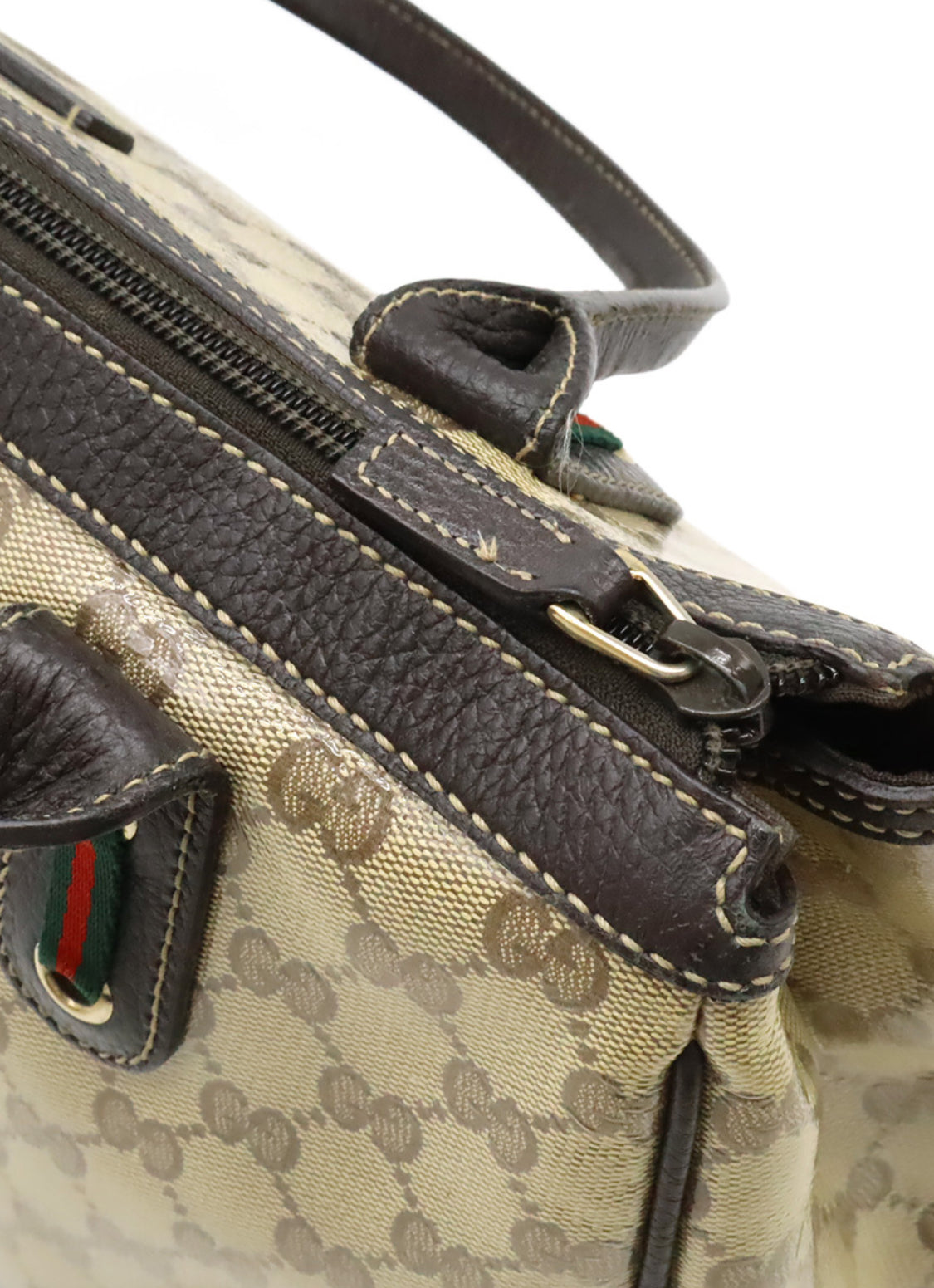 GUCCI Crystal Monogram Medium Princy Tote Dark Brown