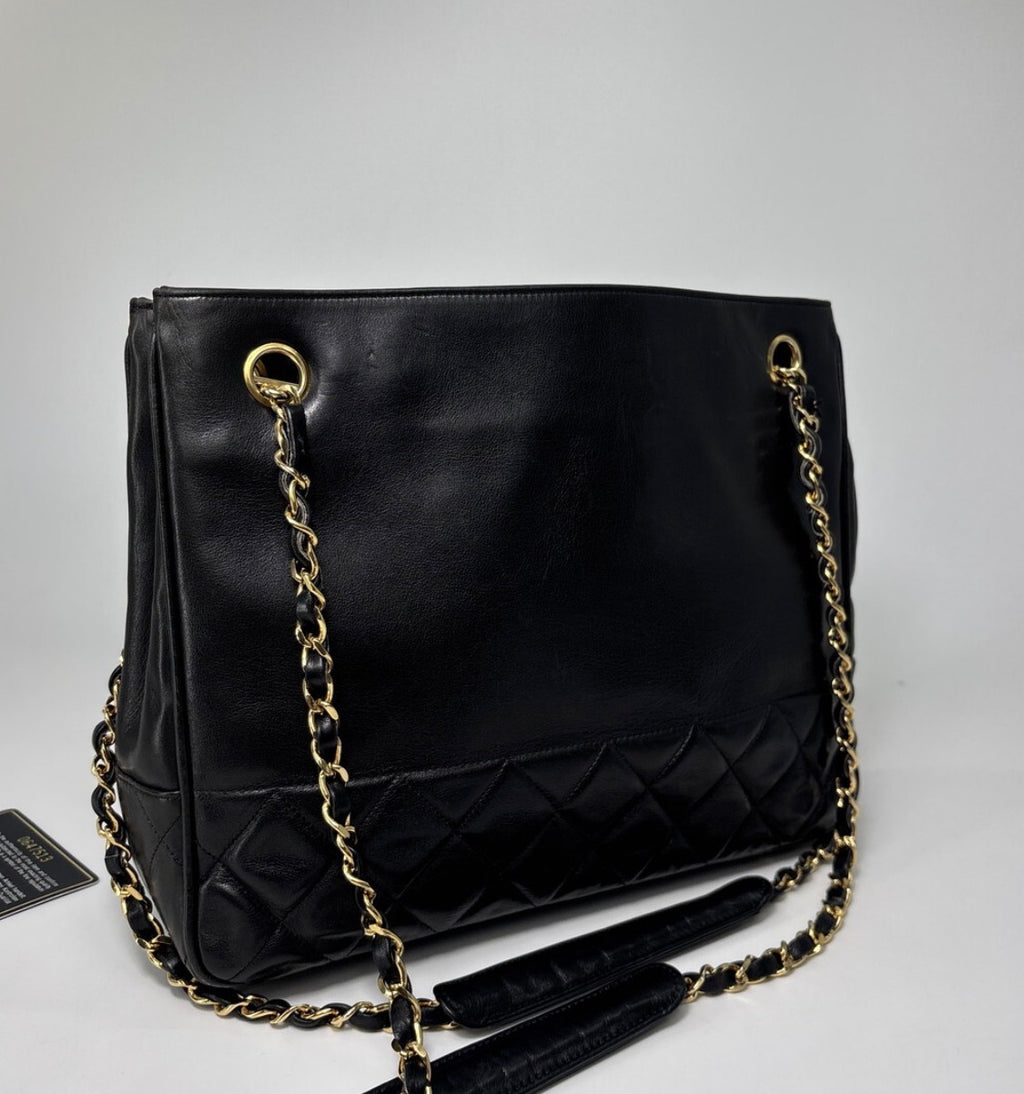 Chanel Lambskin Shoulder Tote Bag