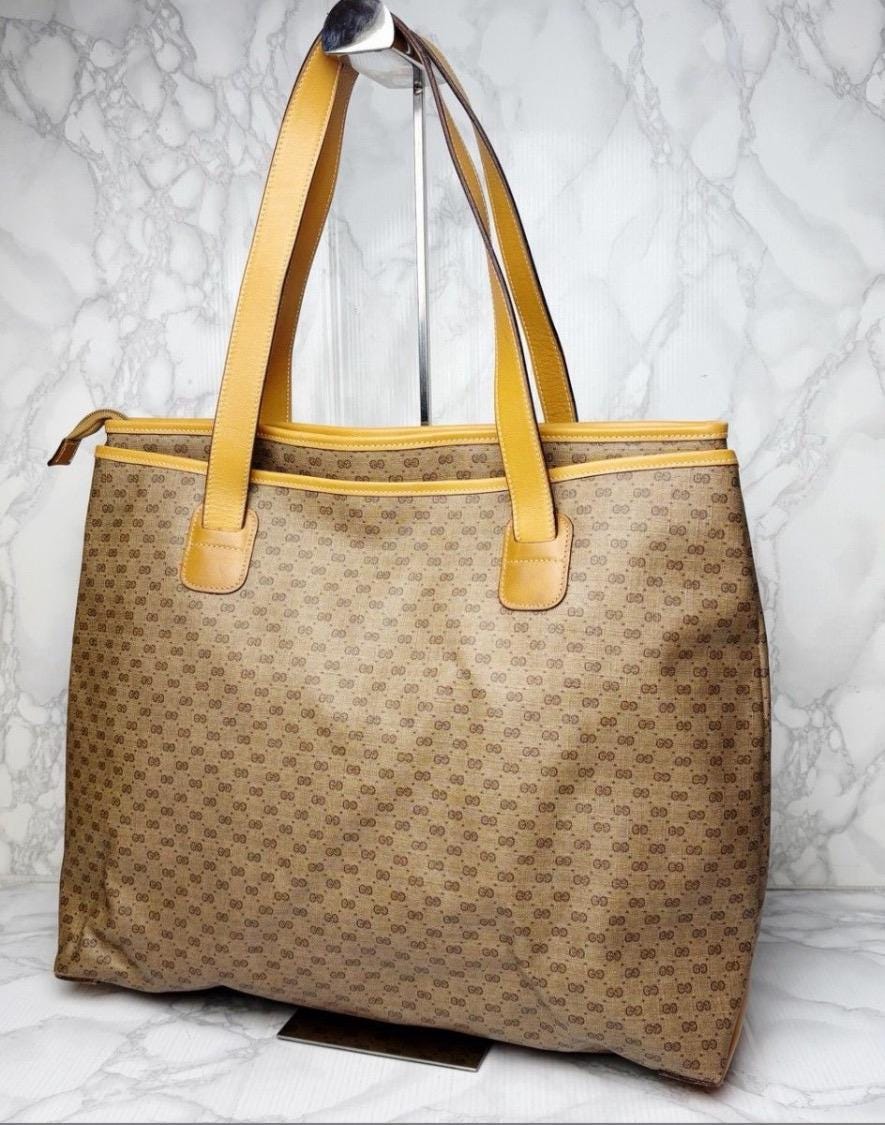 Authentic Gucci Micro GG Tote Bag Vintage.