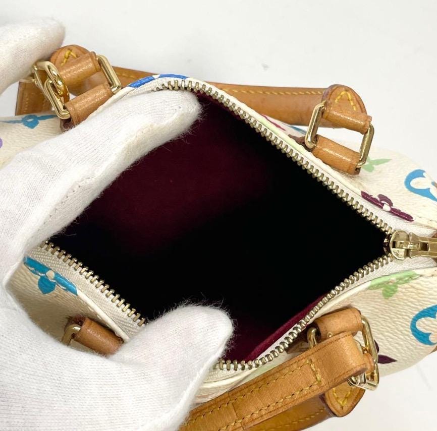 Authentic  Louis Vuitton Monogram Multicolor Mini Sac HL Speedy White Bag