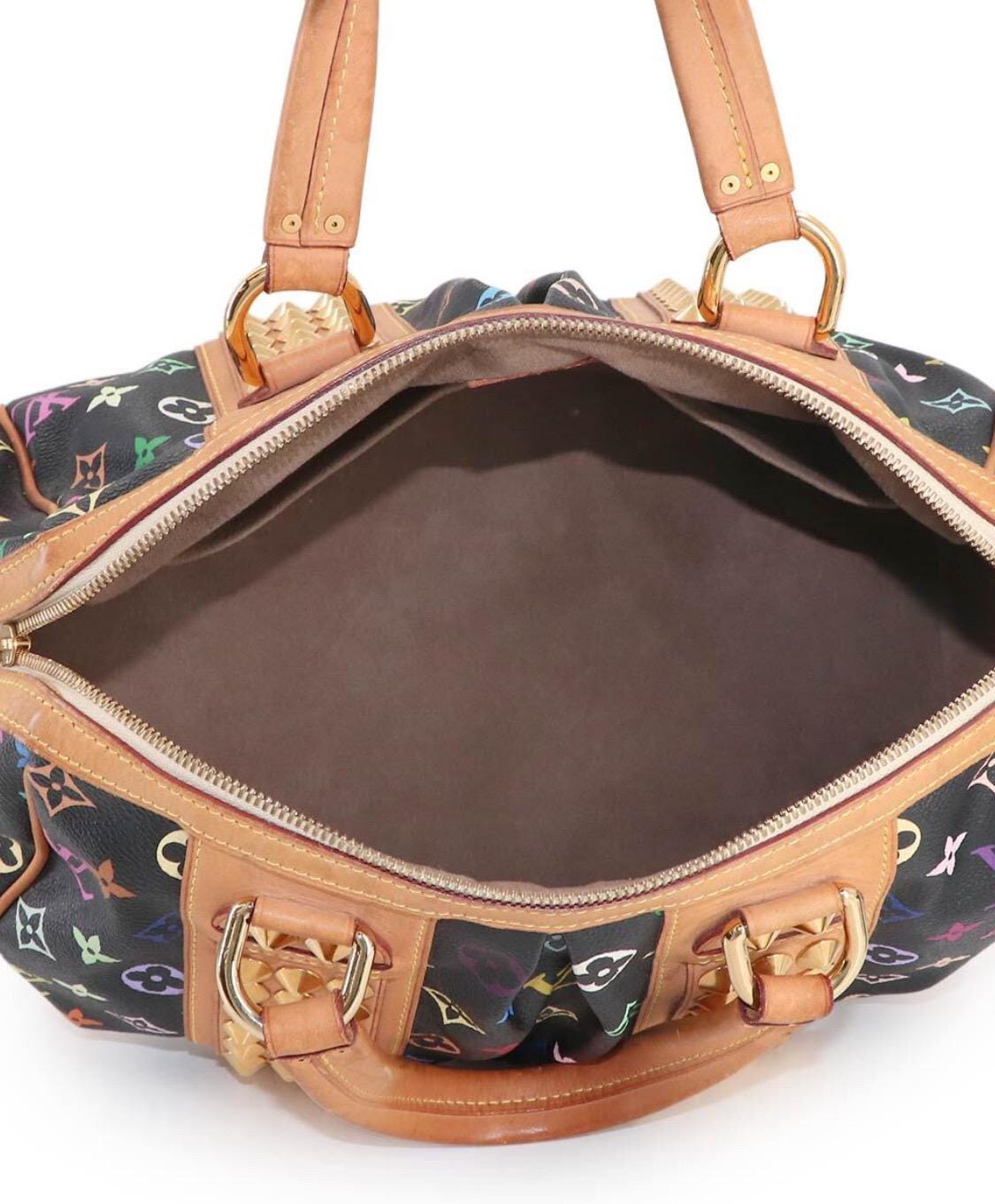 Authentic LOUIS VUITTON Monogram Multicolor Courtney MM Black
