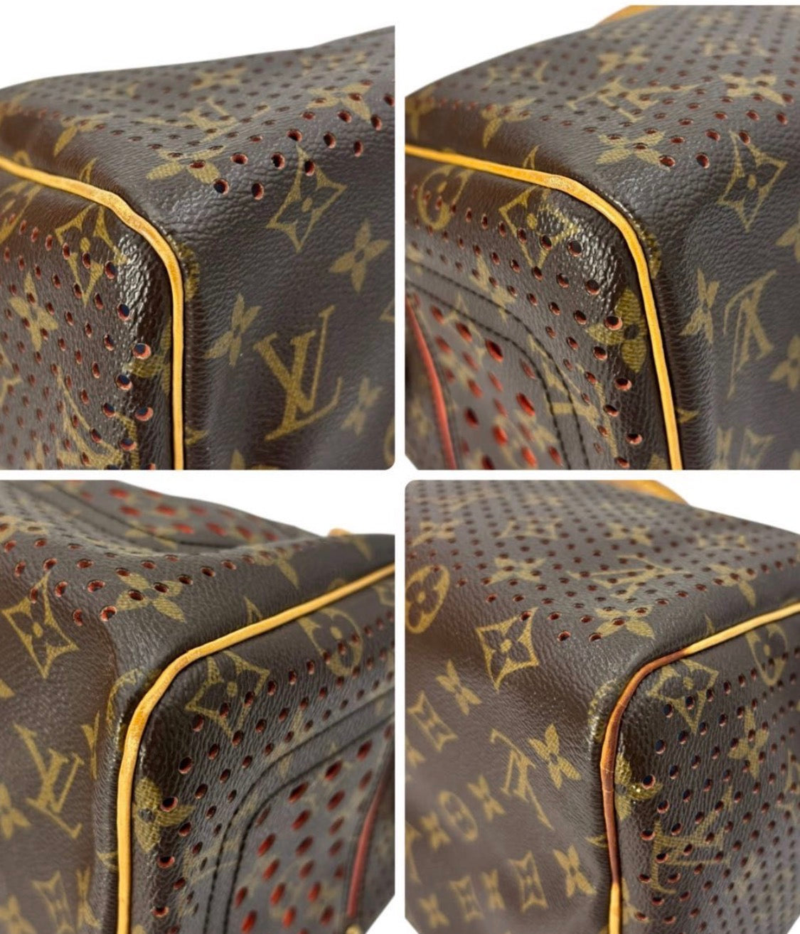 Authentic LOUIS VUITTON Monogram Perforated Speedy 30 Fuchsi Handbag