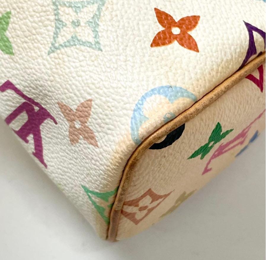 Authentic  Louis Vuitton Monogram Multicolor Mini Sac HL Speedy White Bag