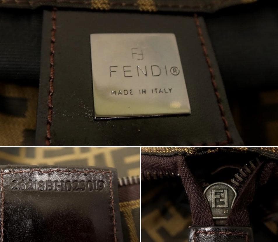 Authentic FENDI  FF Zucca 2 Handle Tote Bag