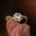 Beatiful Elegant Oval Moonstone Gold Plated Ring. ( Great Gift)