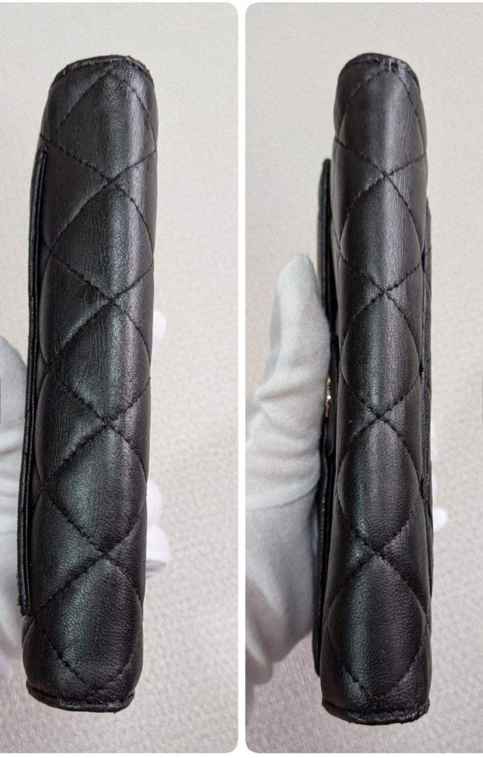 Authentic CHANEL lambskin Quilted Black Large Wallet all accesory included with authenticity card