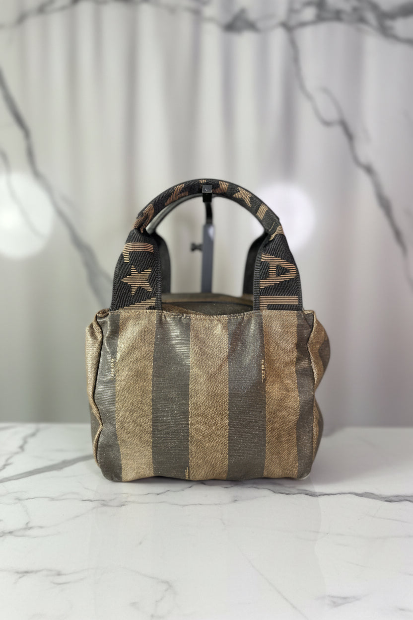 Fendi 1925 Pequin Mini Tote bag Vintage.