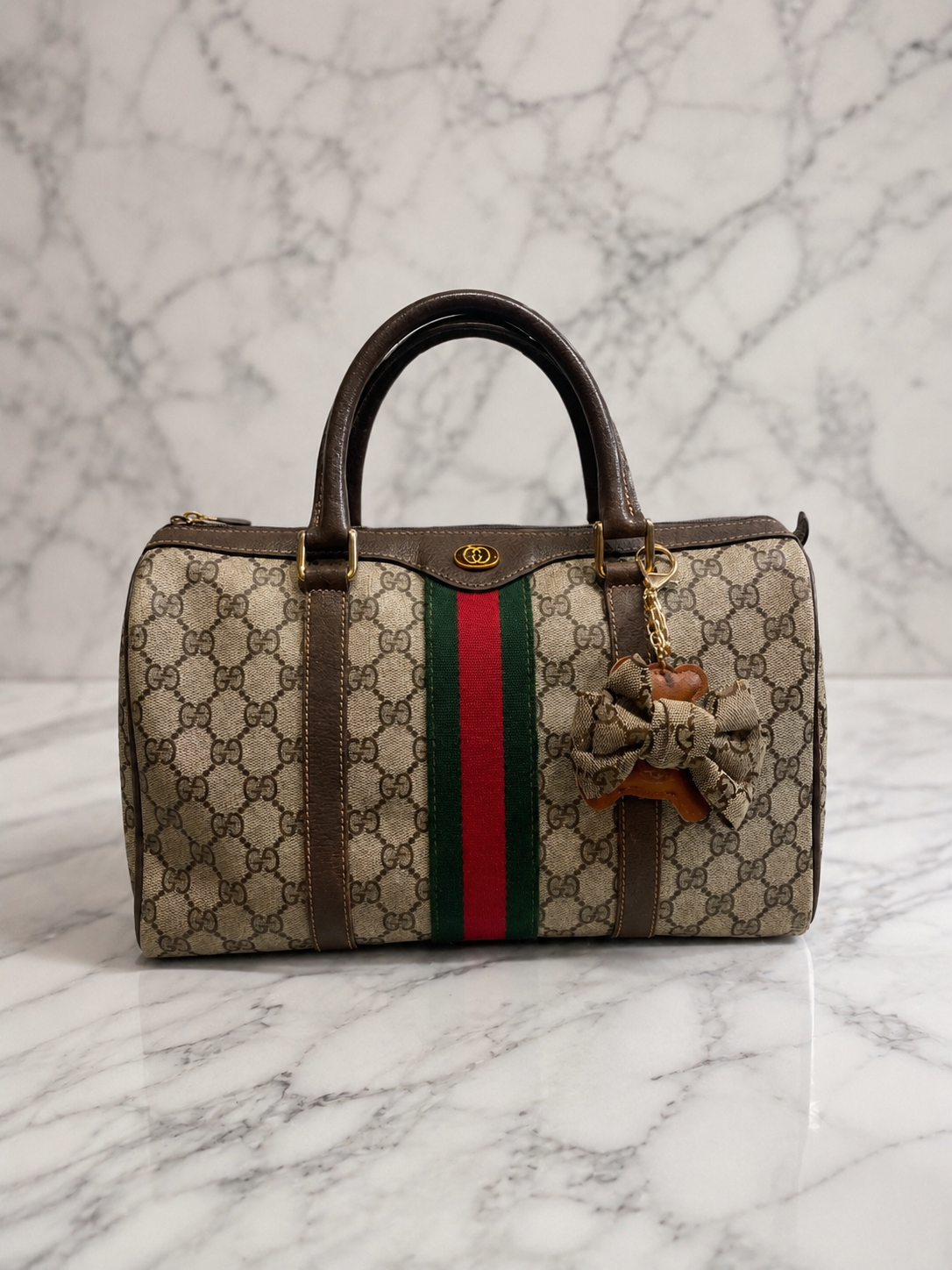 Gucci GG Supreme Web Sherry Line Boston bag Vintage