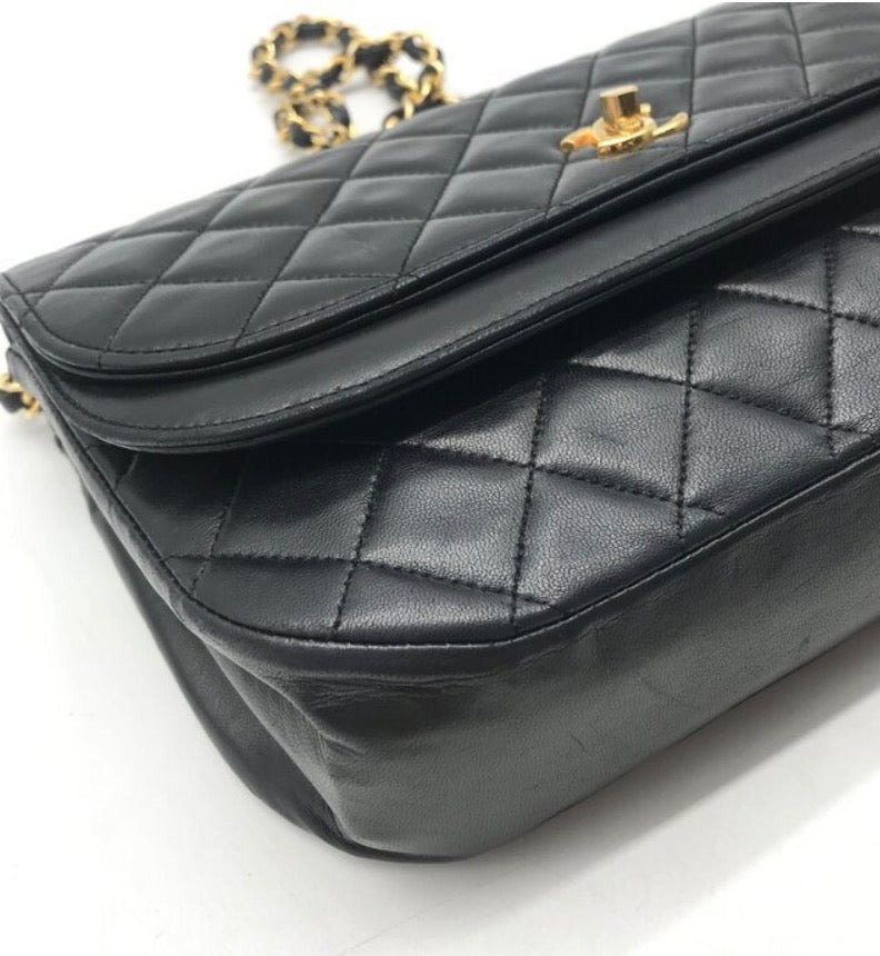 Chanel Lambskin Quilted Flap Bag Black