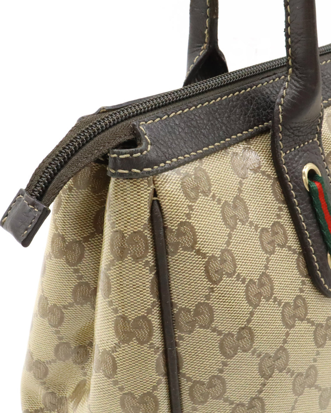 GUCCI Crystal Monogram Medium Princy Tote Dark Brown