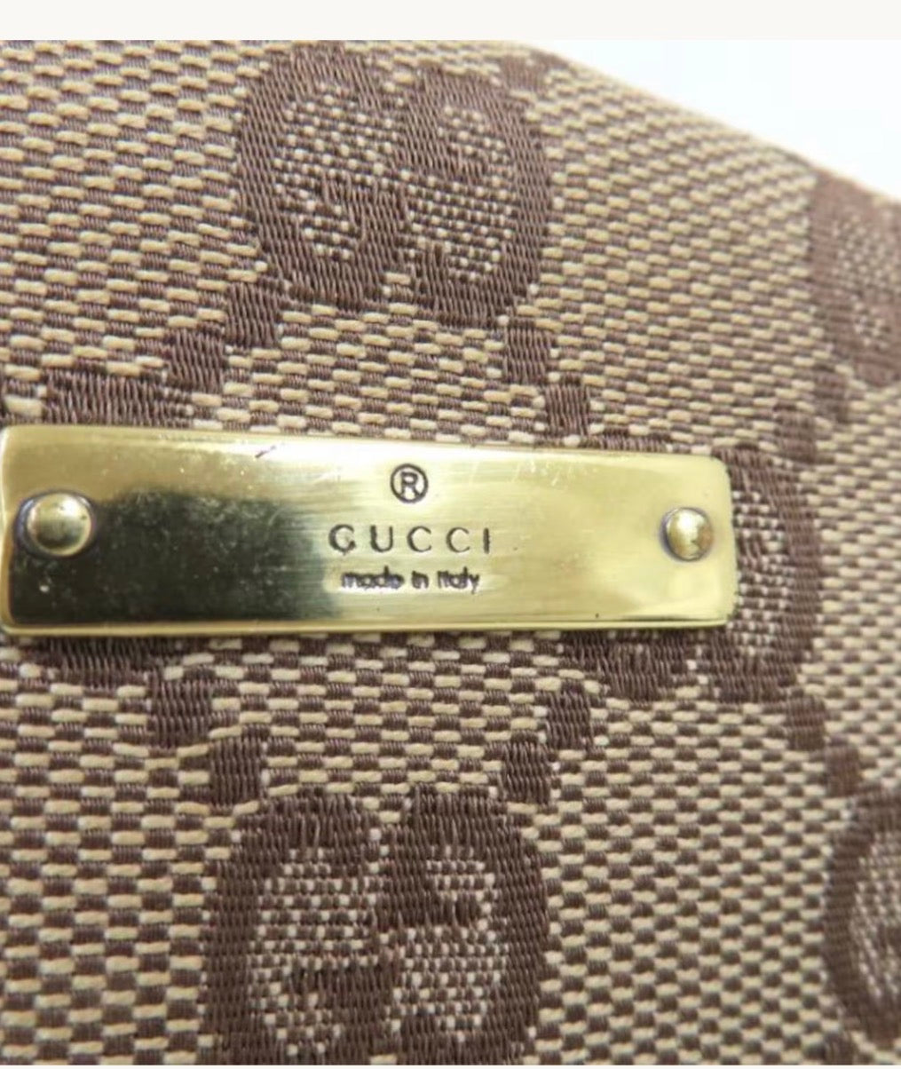 Authentic Gucci Brown GG Canvas Round Crossbody Beige bag
