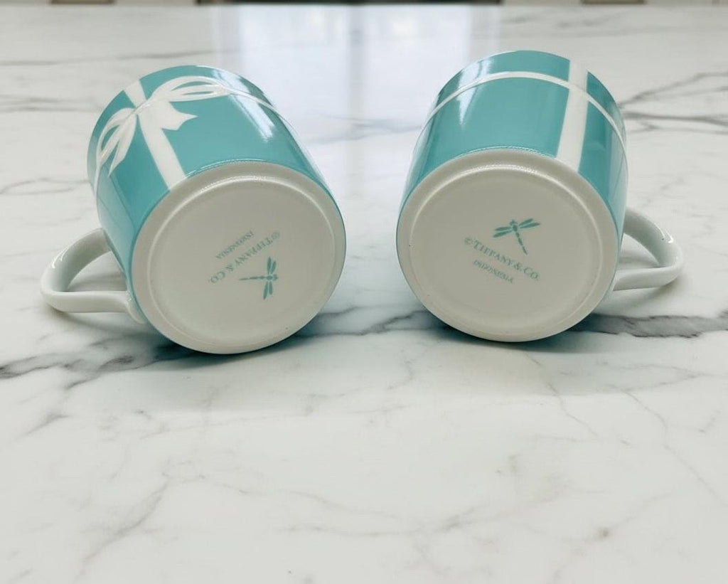 Authentic Tiffany & Co. Amway Collaboration/Bow Ribbon Mug Set  (NEW )