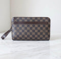 Authentic LOUIS VUITTON Damier Ebene Pochette Saint Louis Clutch