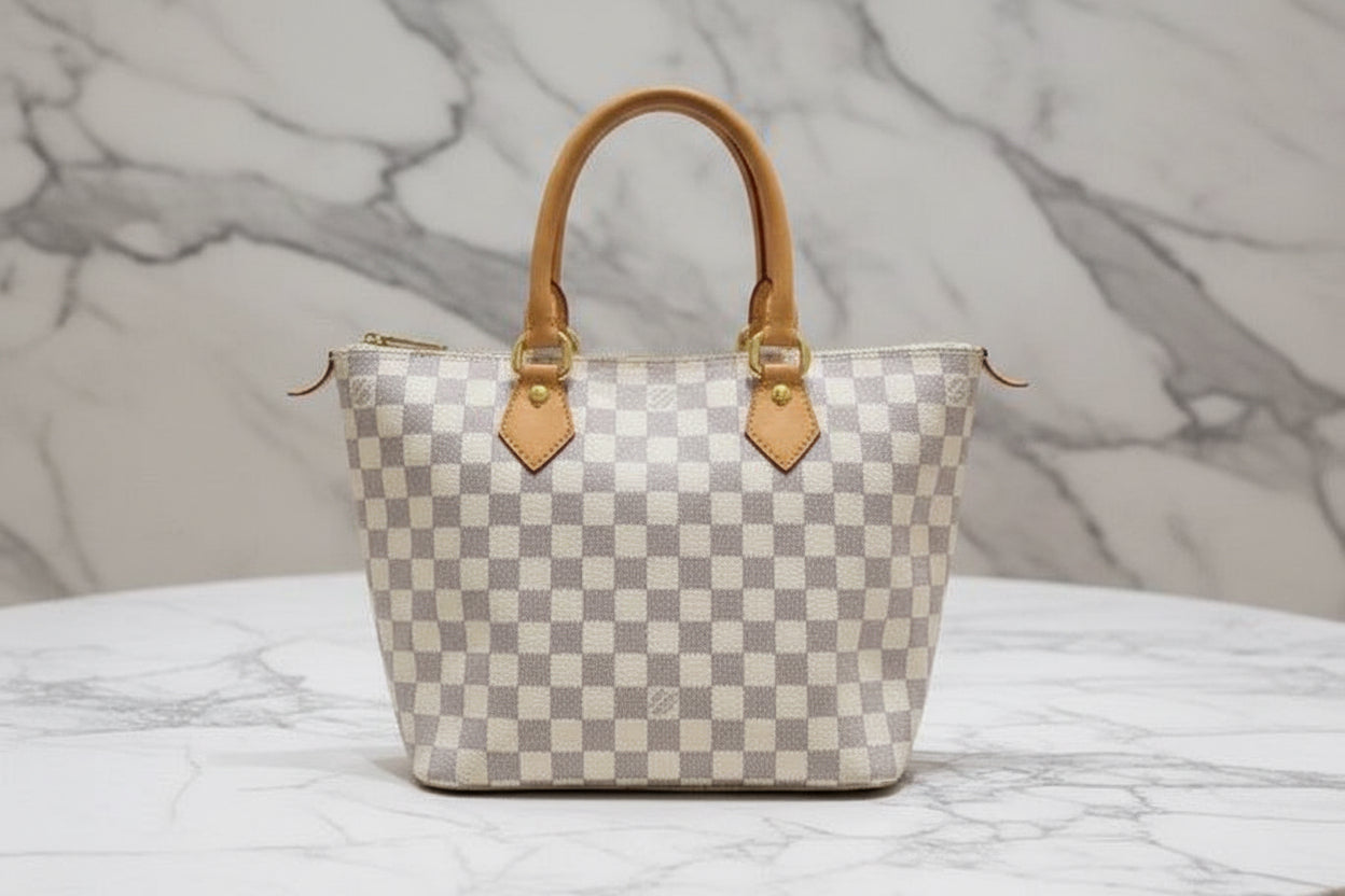 Authentic LOUIS VUITTON Damier Azur Saleya MM Handbag