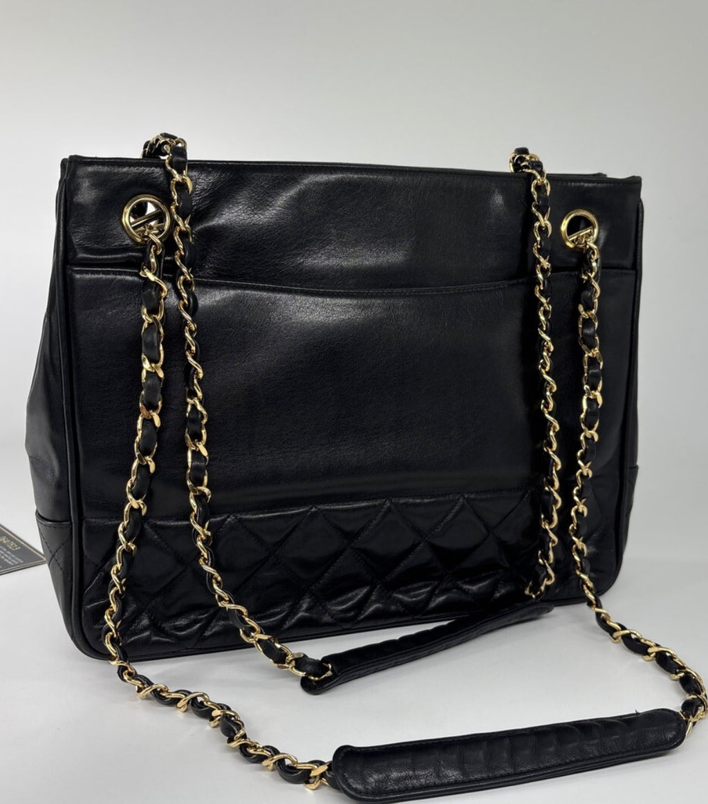 Chanel Lambskin Shoulder Tote Bag
