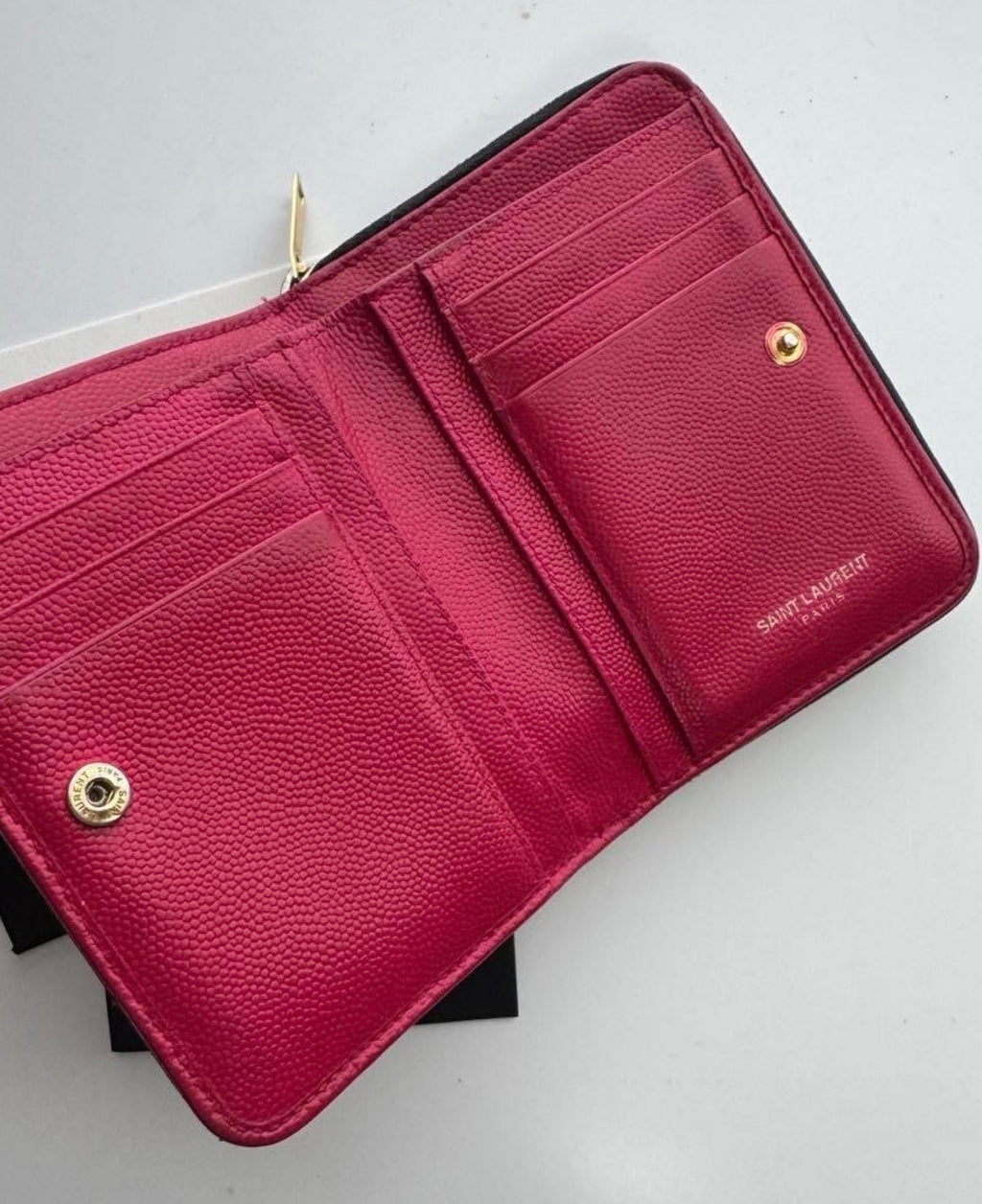 Saint Laurent Classic Monogram Zip Around Wallet