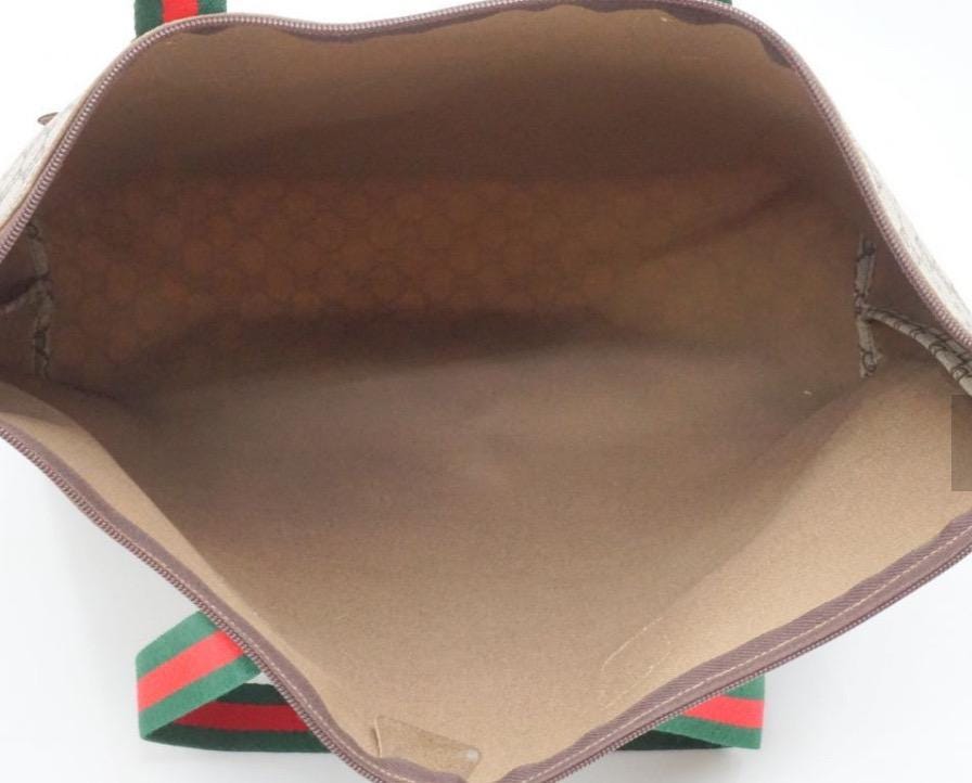 Authentic GUCCI PLUS Vintage Sherry Tote Handbag Vintage
