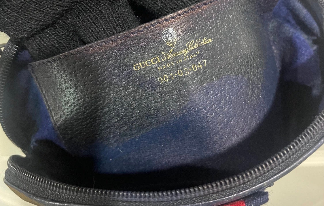 Gucci GG Supreme Sherry Line Shoulder  Bag Vintage (Navy)