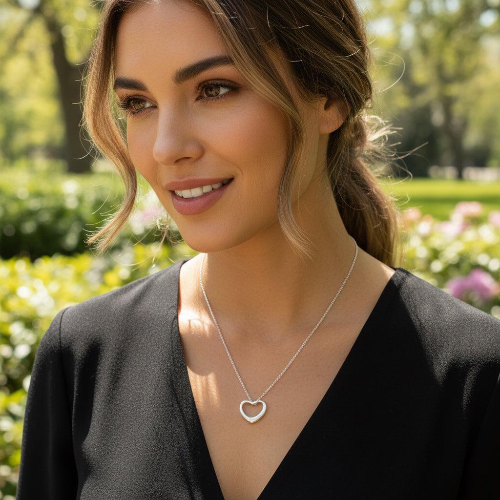 Authentic Tiffany & Co Open Heart Necklace ( Great Gift )