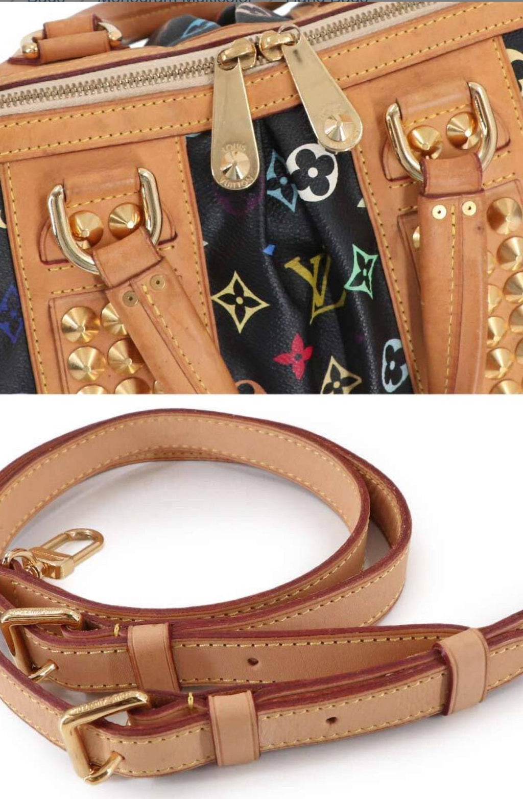 Authentic LOUIS VUITTON Monogram Multicolor Courtney MM Black