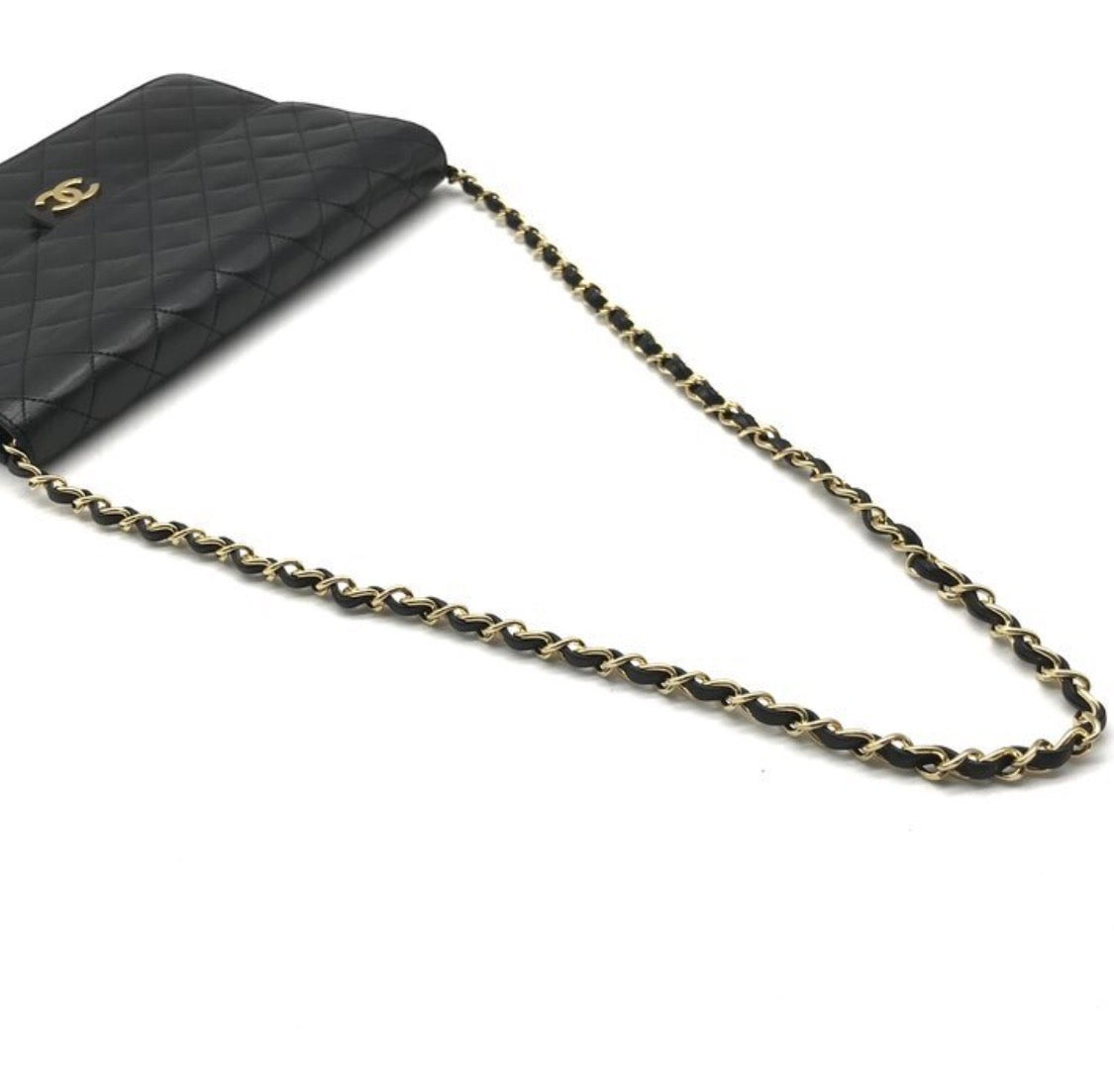 Authentic Chanel Coco Mark Matelassé Lambskin Chain Shoulder Bag, Black Vintage  With Authentication Excellenr Condition