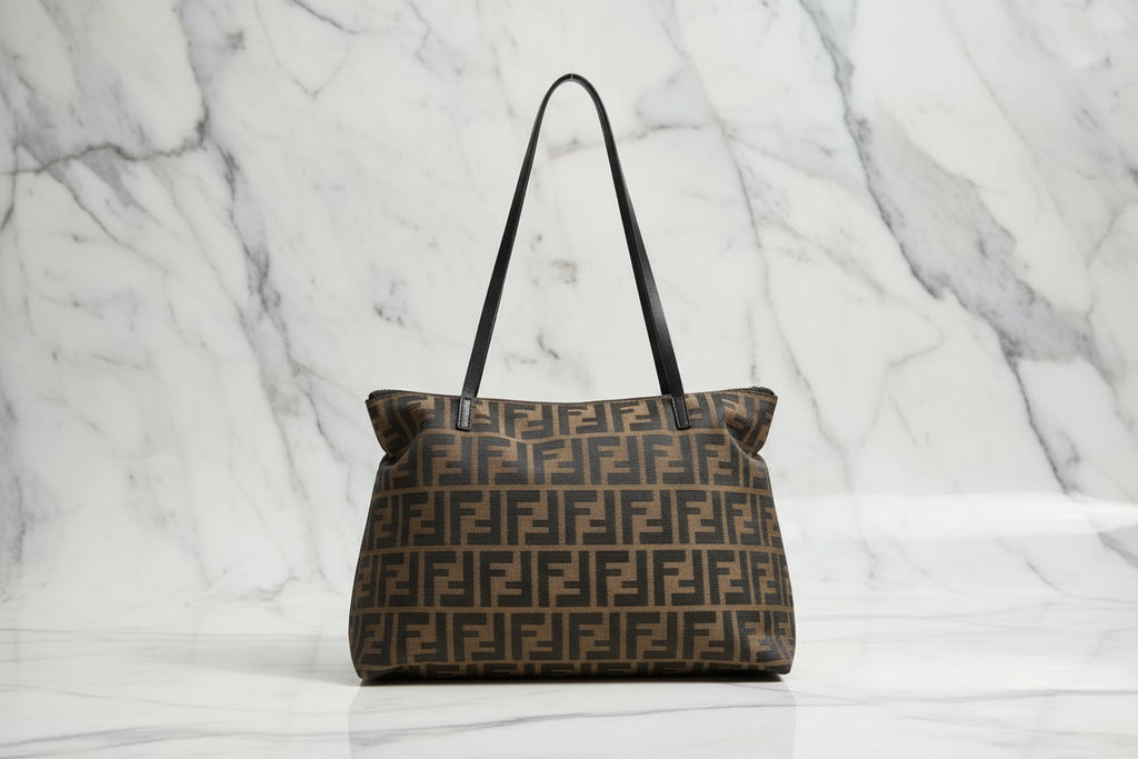 Authentic FENDI  FF Zucca 2 Handle Tote Bag