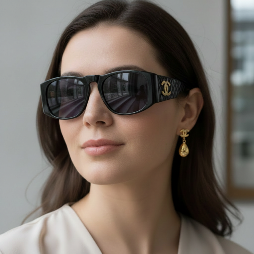 Authentic CHANEL Coco Mark Matelassé Sunglasses