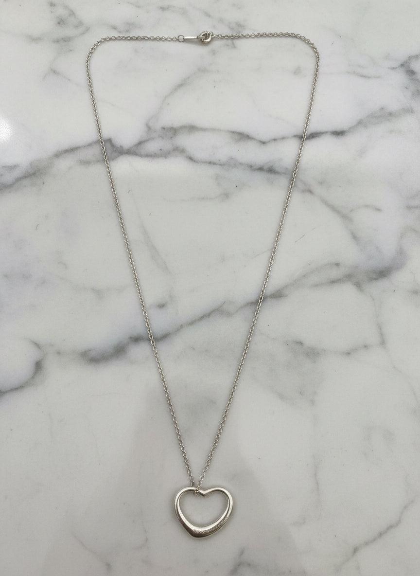 Authentic Tiffany & Co Open Heart Necklace ( Great Gift )