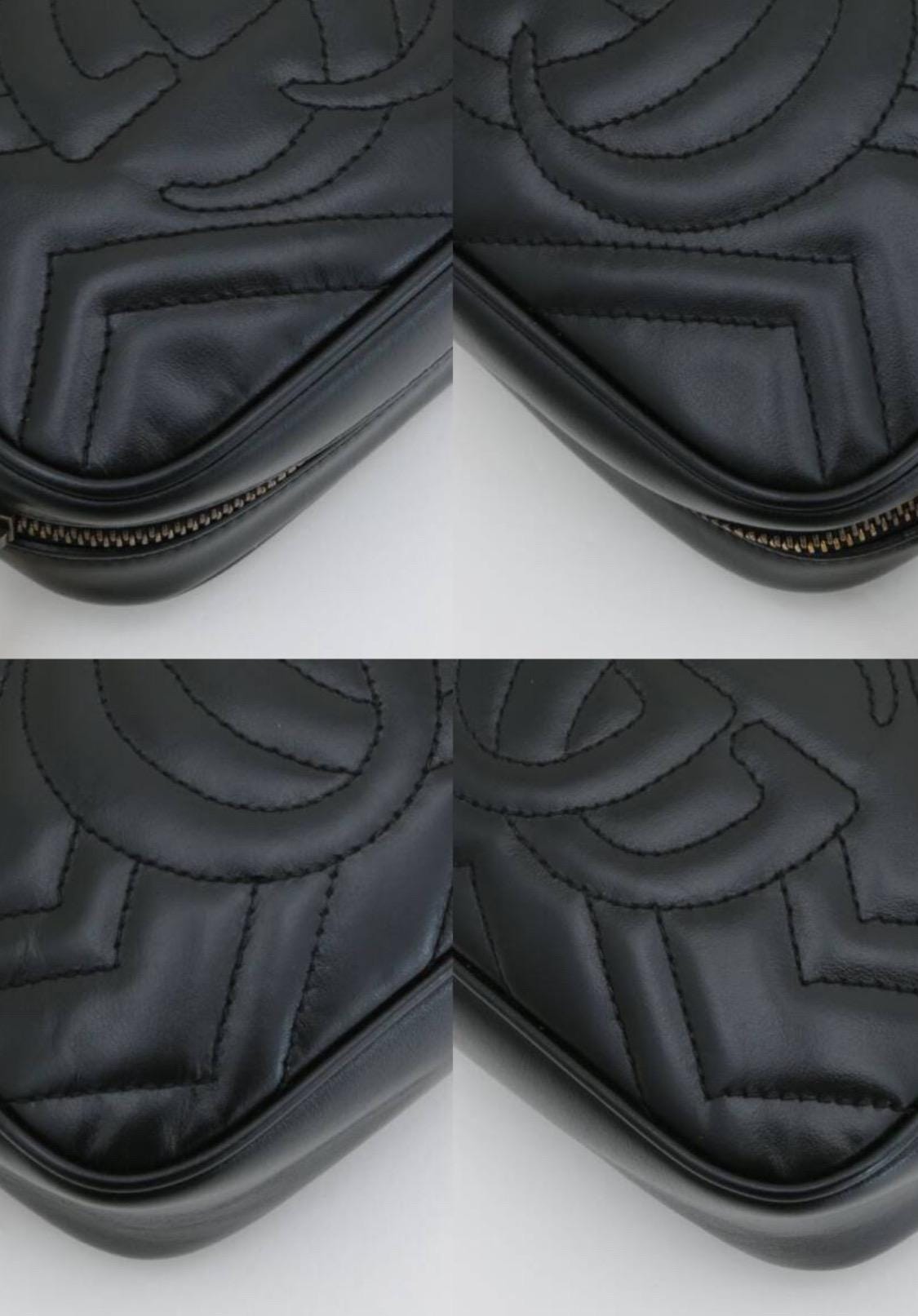 Authentic GUCCI Calfskin Matelasse Small GG Marmont Chain Shoulder Bag Black included COA , dust bag , box.