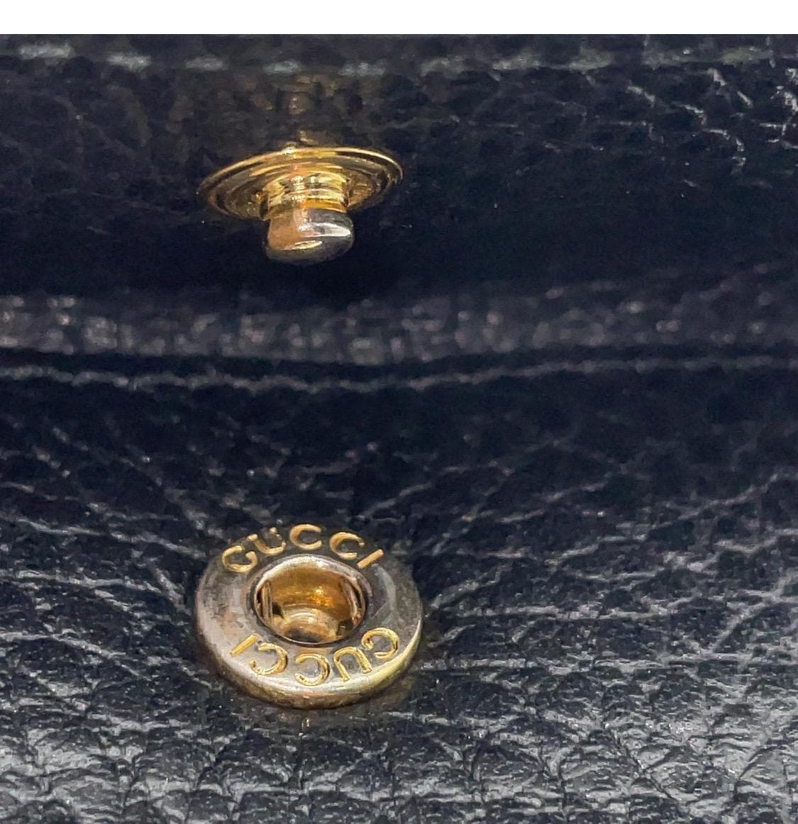 Authentic Gucci GG Logo Marmont Black Leather Compact Wallet W / box Vintage