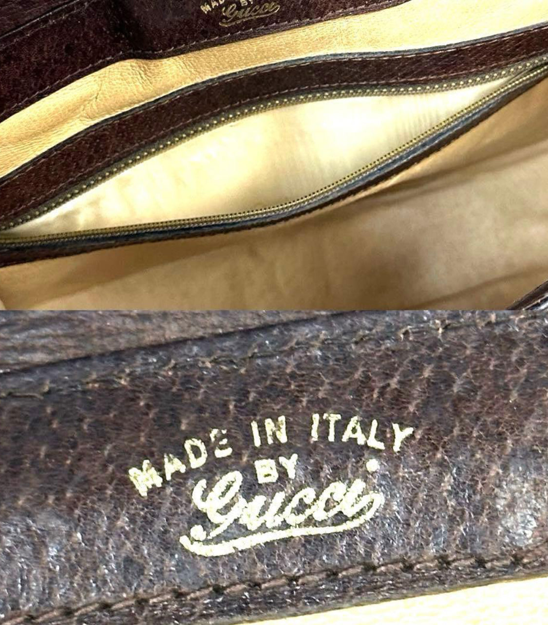 GUCCI Vintage Brown Monogram Canvas Flap Shoulder Bag