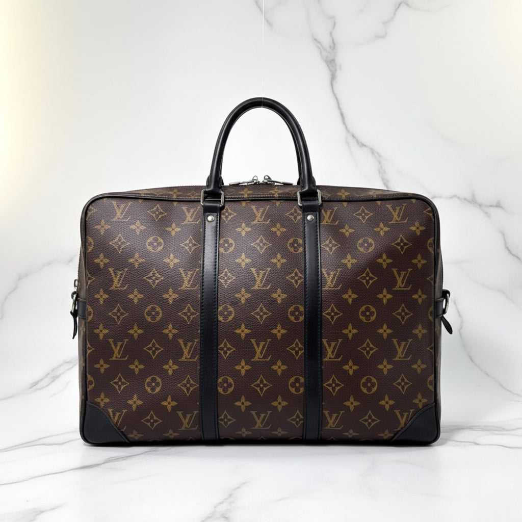 Louis Vuitton Monogram Macassar Porte-Documents Voyage Business Bag