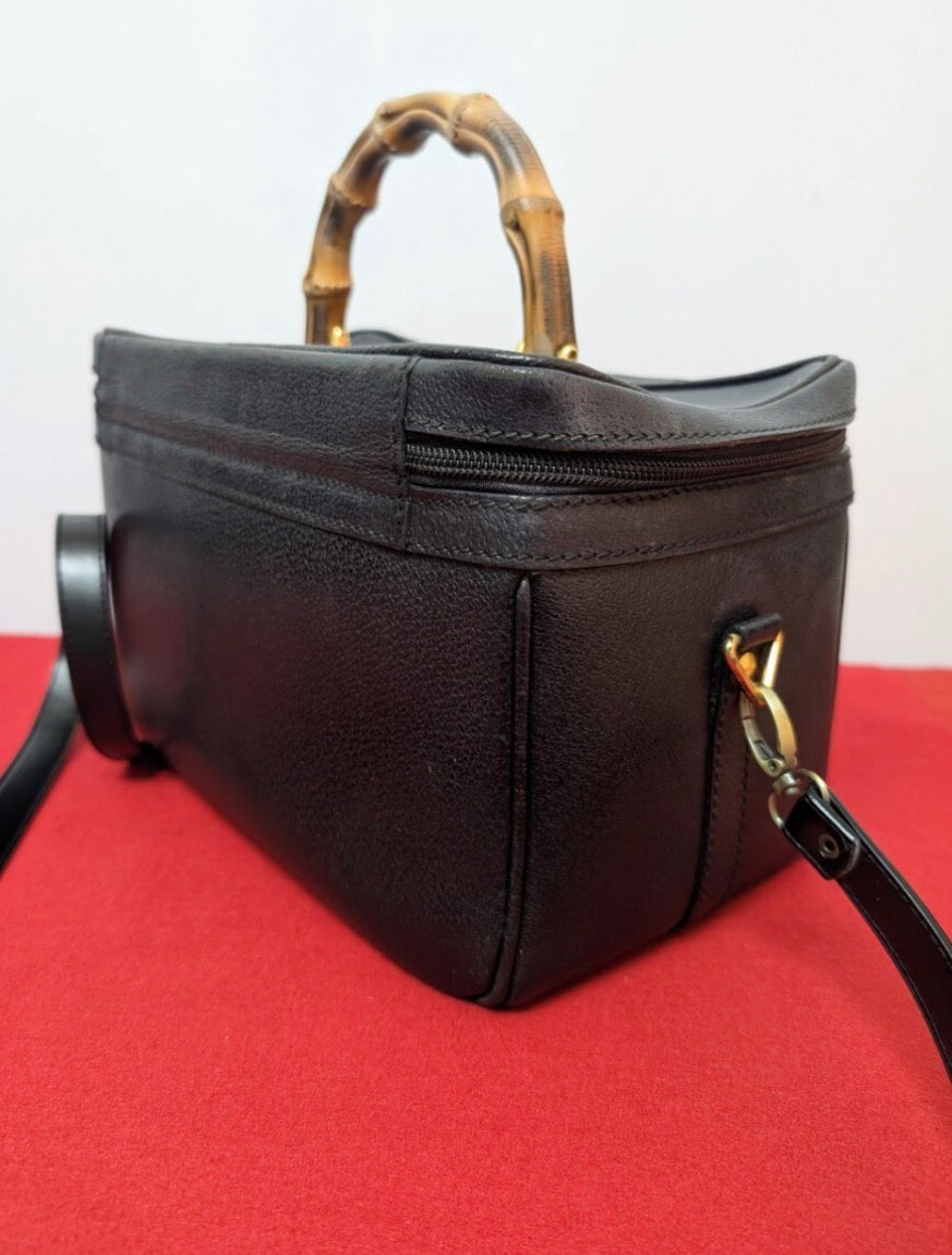 Gucci BambooVanity Shoulder Bag 2 Way Black