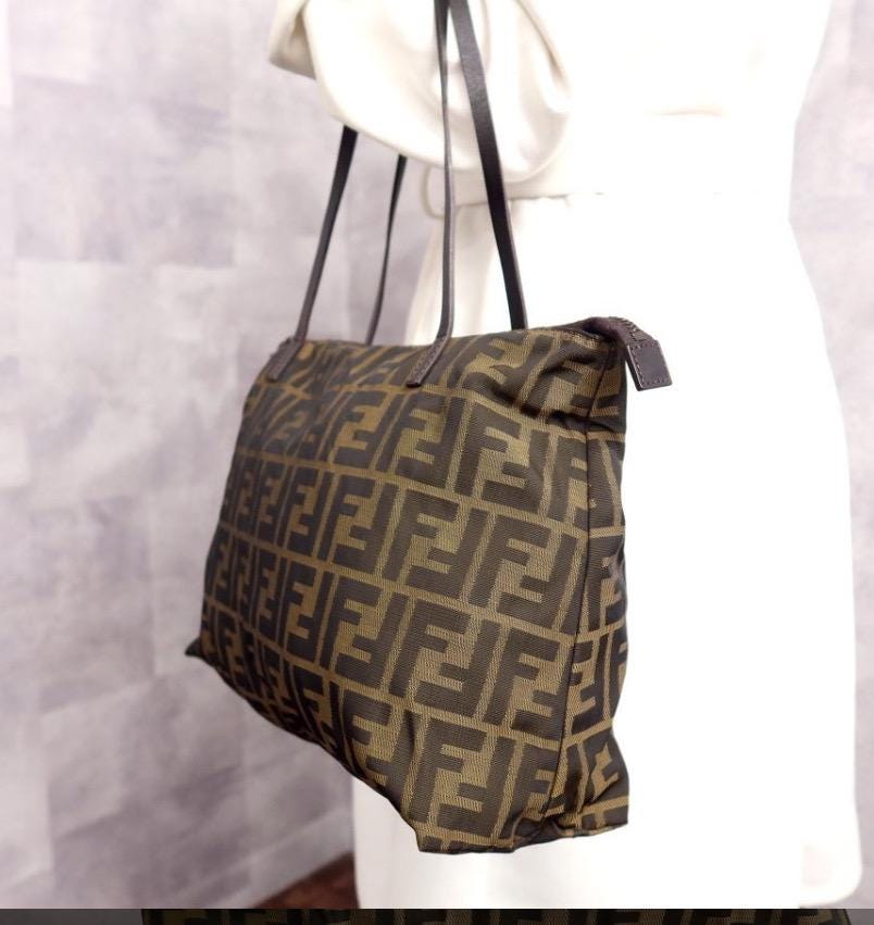 Authentic FENDI  FF Zucca 2 Handle Tote Bag