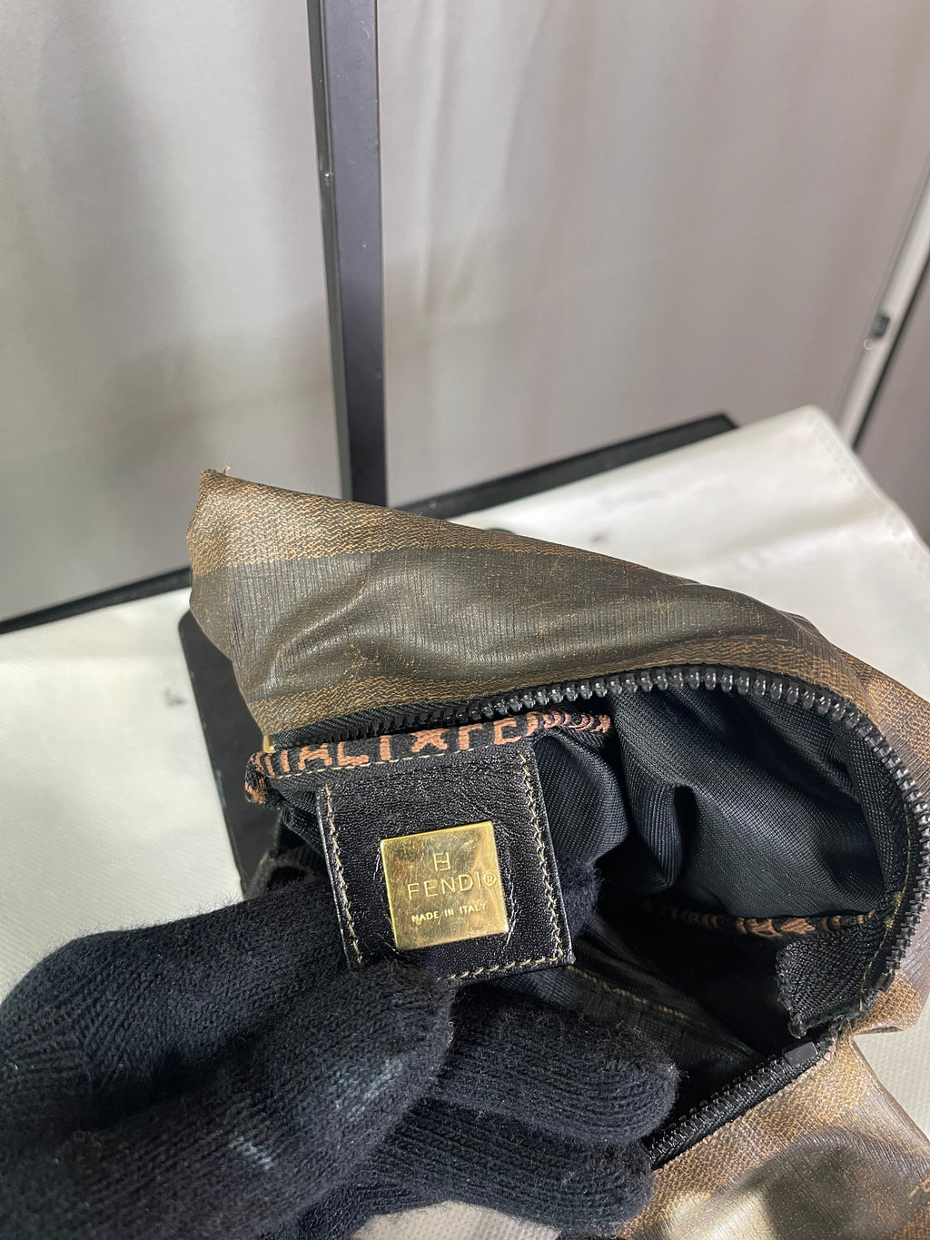 Fendi 1925 Pequin Mini Tote bag Vintage.