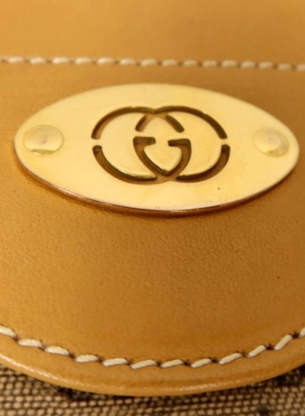 GUCCI Old Gucci Micro GG PVC Calf Leather Shoulder Bag