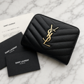 Saint Laurent Classic Monogram Zip Around Wallet