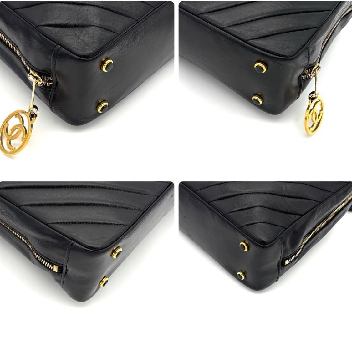 CHANEL Vintage CC Chevron Camera Bag